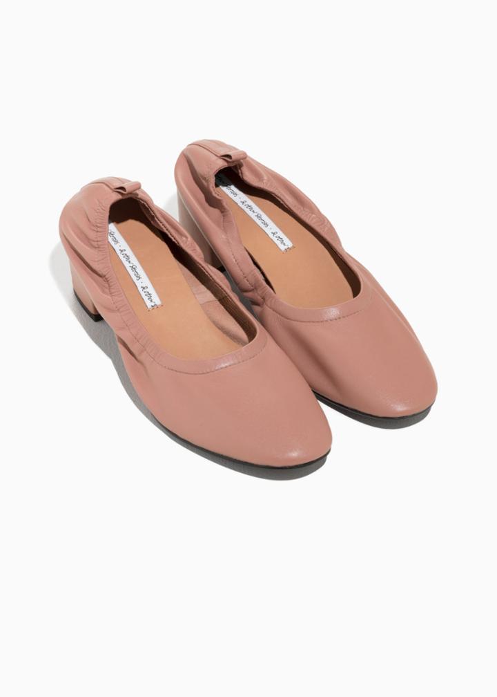 Other Stories Ballerina Leather Pumps - Orange