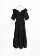Other Stories Off Shoulder Ruffle Maxi Dress - Black