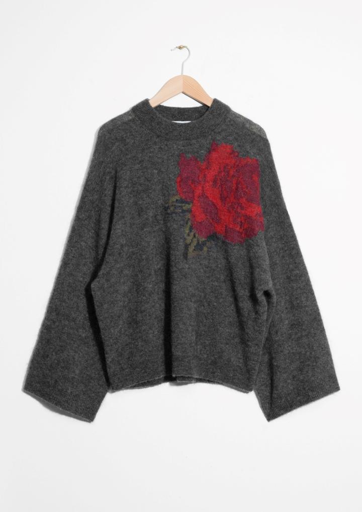 Other Stories Rose Jacquard Sweater