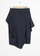Other Stories Pinstripe Frill Skirt - Blue