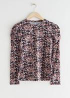 Other Stories Fitted Puff Sleeve Top - Pink