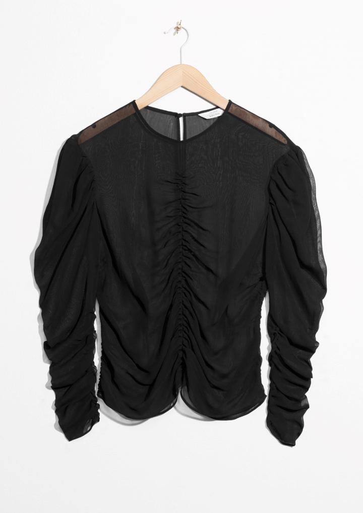 Other Stories Gathered Chiffon Top