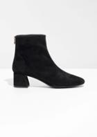 Other Stories Flare Heel Suede Boots