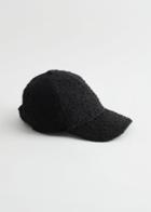 Other Stories Boucle Baseball Cap - Black
