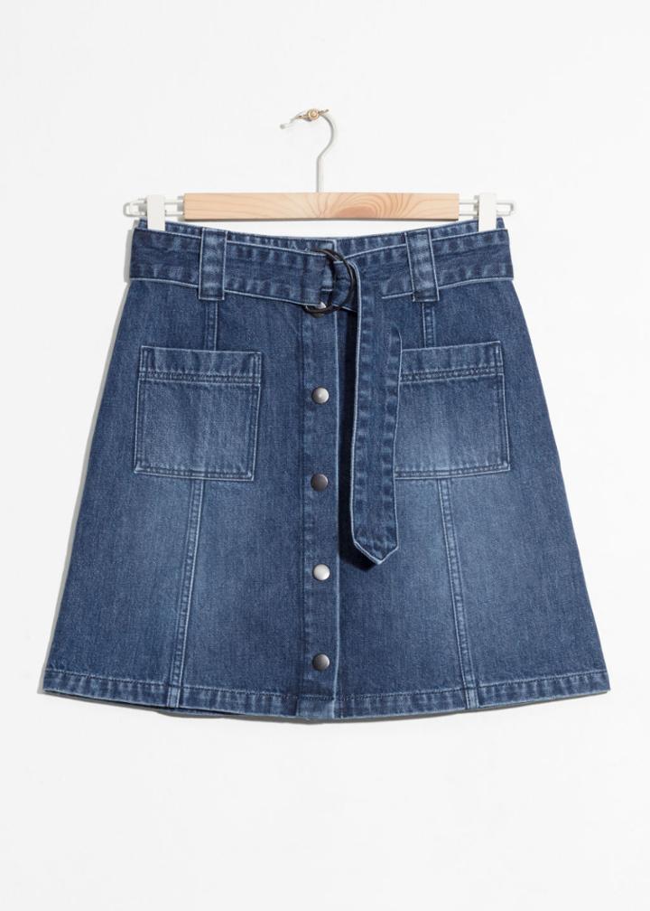 Other Stories A-line Denim Mini Skirt - Blue