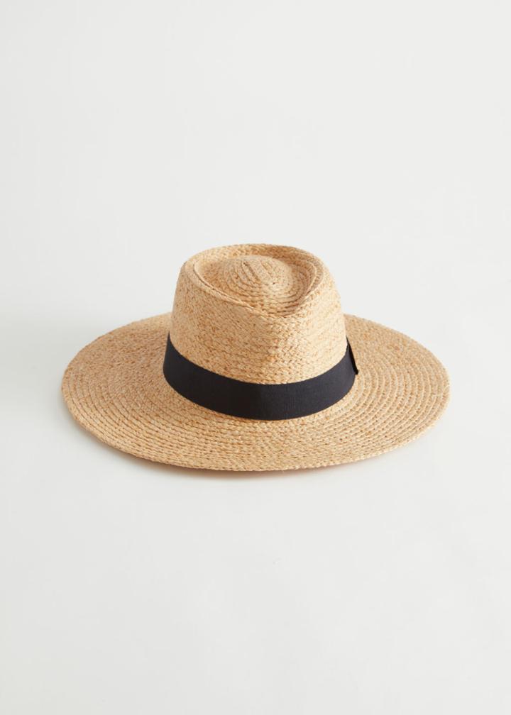 Other Stories Ribbon Brim Straw Hat - Beige