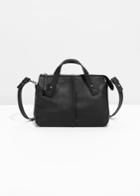 Other Stories Grainy Leather Handbag - Black