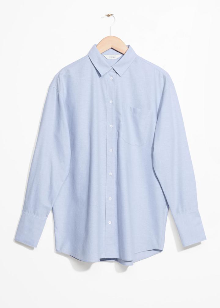 Other Stories Oversized Button Down Shirt - Blue