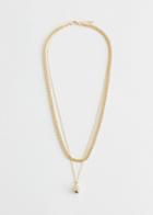 Other Stories Layered Droplet Pendant Necklace - Gold