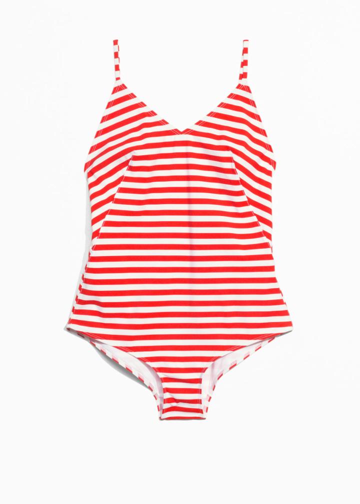 Other Stories Strap Back Swimsuit - Orange