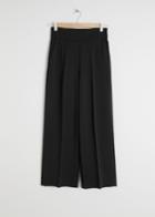 Other Stories Cropped High Waisted Trousers - Black