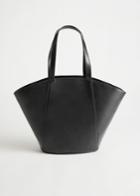 Other Stories Large Topstitched Tote Bag - Black