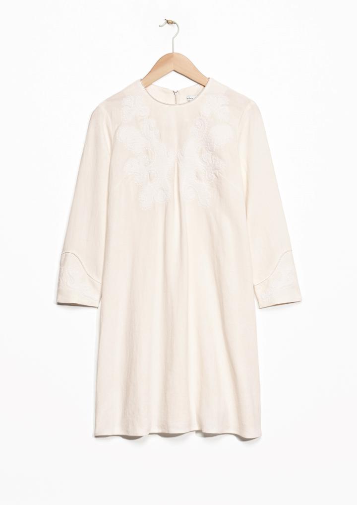 Other Stories Embroidered Shift Dress