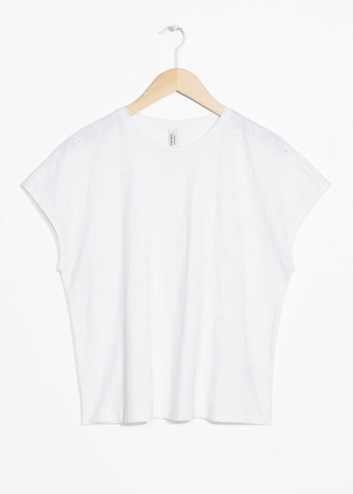 Other Stories Embroidered Relaxed Fit T-shirt - White