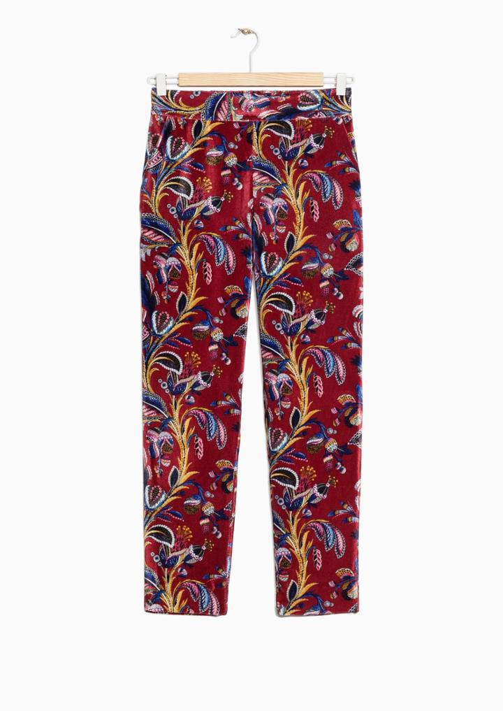 Other Stories Climbing Flower Velvet Trousers