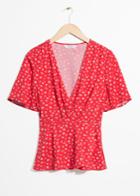 Other Stories Mini Floral Print Blouse - Red