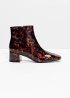 Other Stories Patent Leather Ankle Boots - Brown