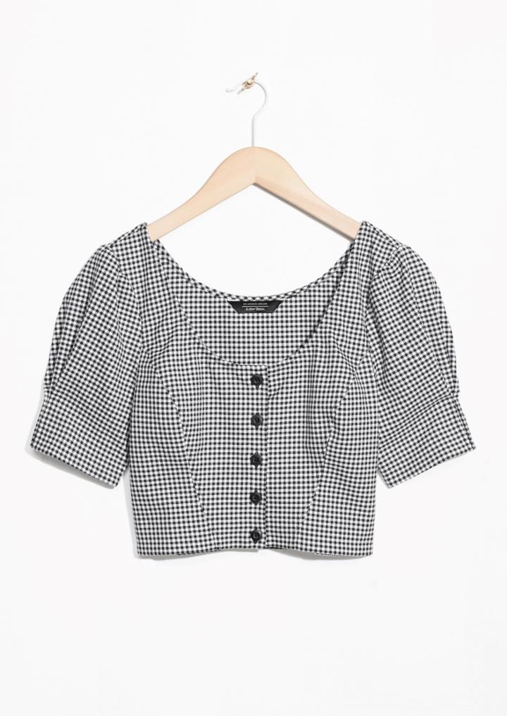 Other Stories Gingham Crop Blouse