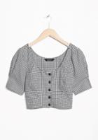Other Stories Gingham Crop Blouse