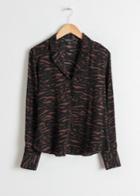 Other Stories V-neck Button Down Blouse - Brown