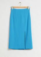 Other Stories Fitted High-waist Pencil Skirt - Blue