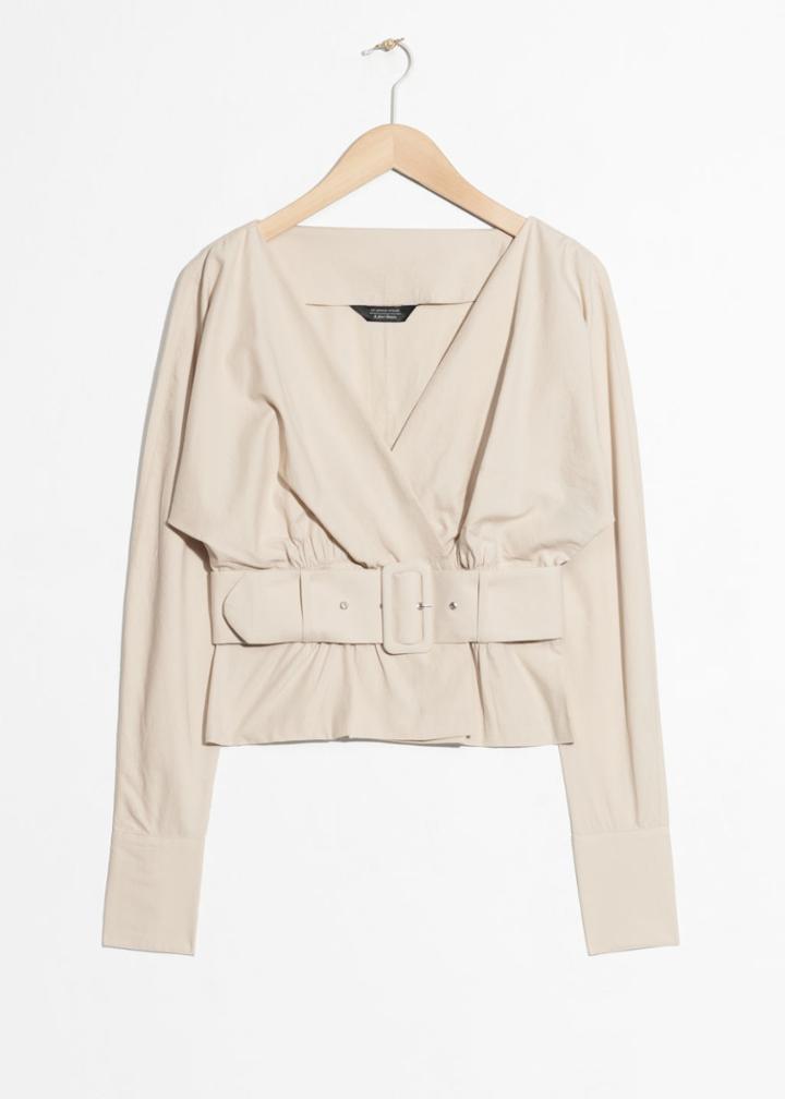 Other Stories Belted Blouse - Beige