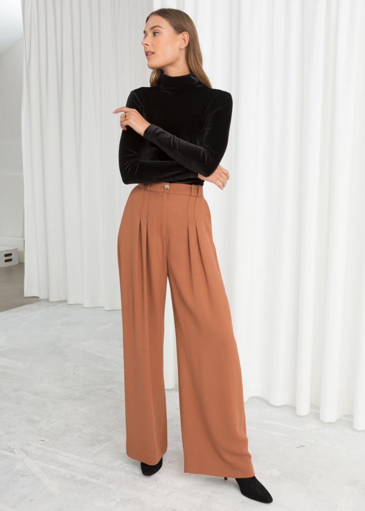 Other Stories High Waisted Wide Trousers - Beige