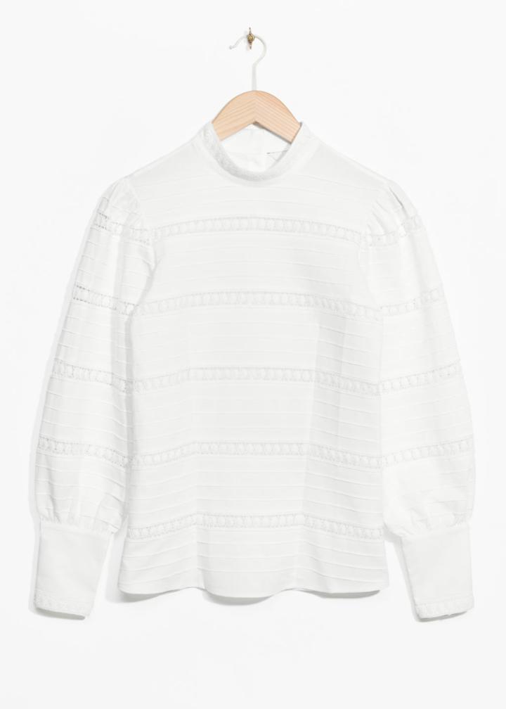 Other Stories Buttoned Back Blouse - White