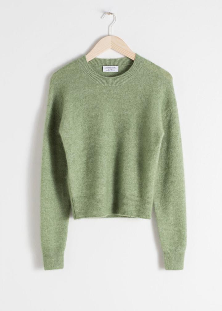 Other Stories Fuzzy Sweater - Green