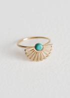 Other Stories Sun Fan Ring - Turquoise