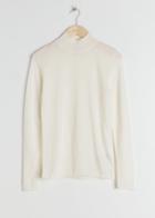 Other Stories Fitted Merino Wool Turtleneck - White