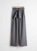Other Stories Belted Wool Blend Trousers - Grey