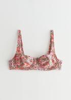 Other Stories Printed Underwire Bikini Top - Pink