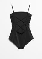 Other Stories Lace Back Swimsuit - Black