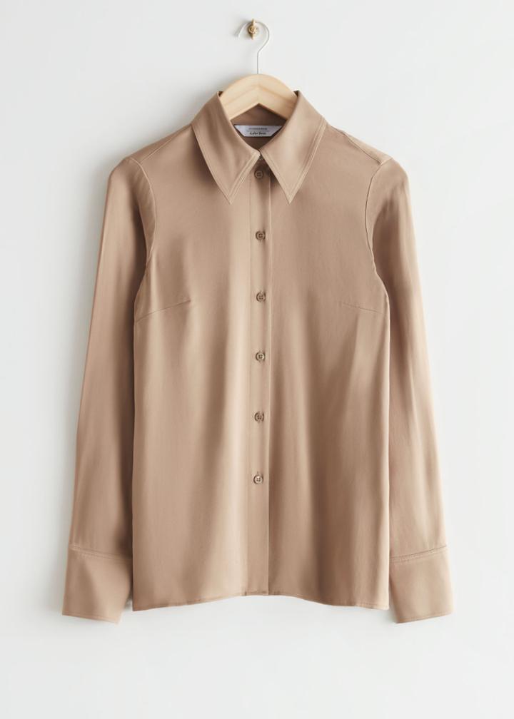 Other Stories Satin Shirt - Brown