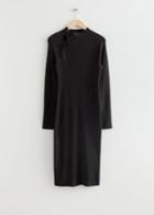Other Stories Cut-out Knit Midi Dress - Black