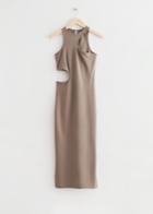 Other Stories Cut-out Midi Dress - Brown
