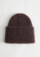 Other Stories Ribbed Mohair Beanie - Brown