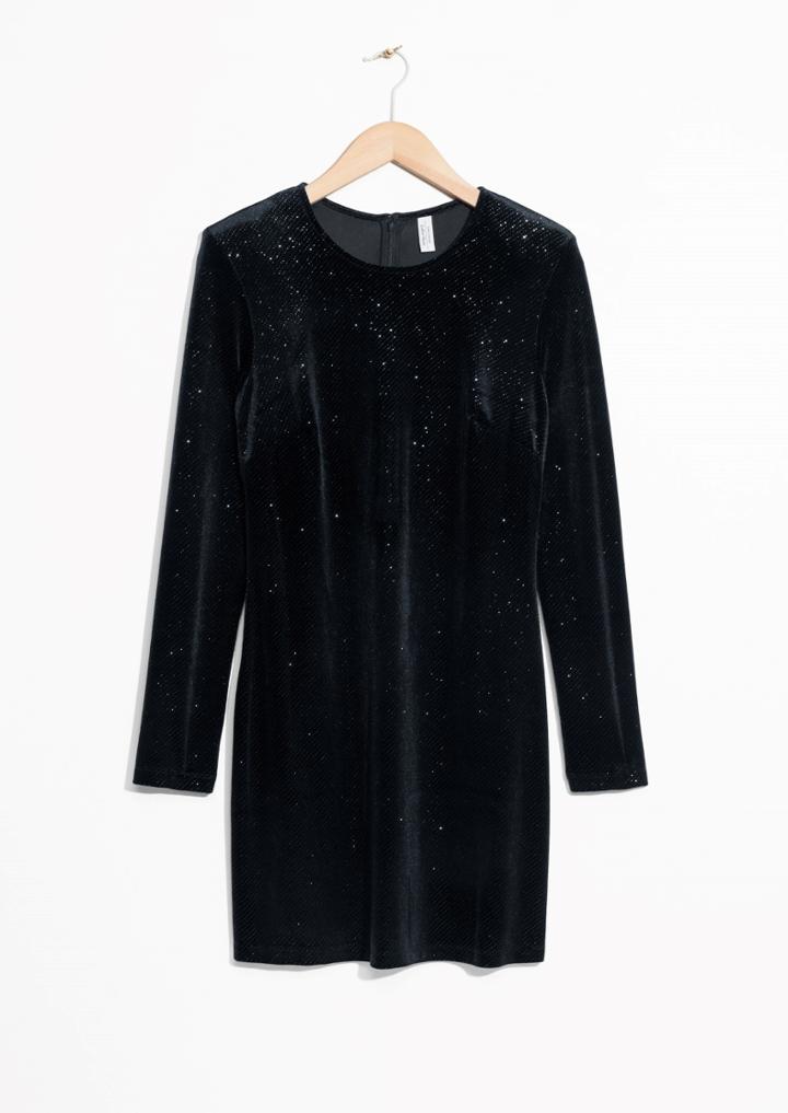 Other Stories Sparkling Velour Dress