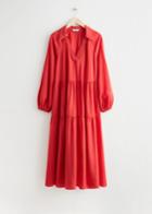 Other Stories Voluminous Tiered Maxi Dress - Red
