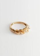 Other Stories Embossed Twisted Ring - Gold