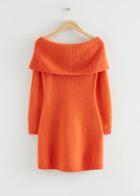 Other Stories Off-shoulder Wool Mini Dress - Orange