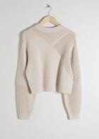 Other Stories Mixed Texture Cotton Sweater - Beige