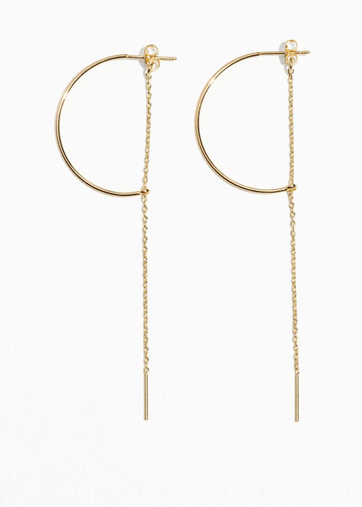 Other Stories Drop Chain Hoop - Gold