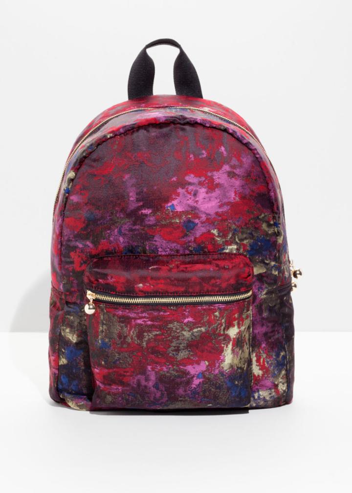 Other Stories Jacquard Multi Colour Backpack - Red