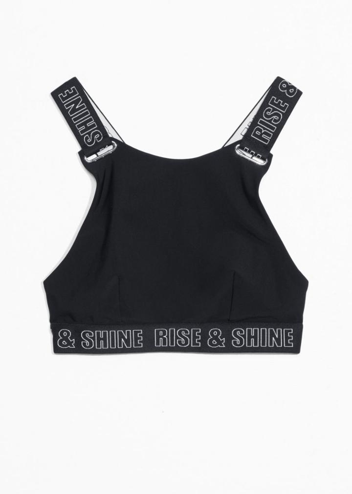 Other Stories Rise & Shine Bikini Top - Black
