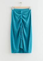 Other Stories Rib Knit Midi Skirt - Turquoise