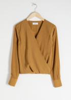 Other Stories Draped Plunging Blouse - Yellow