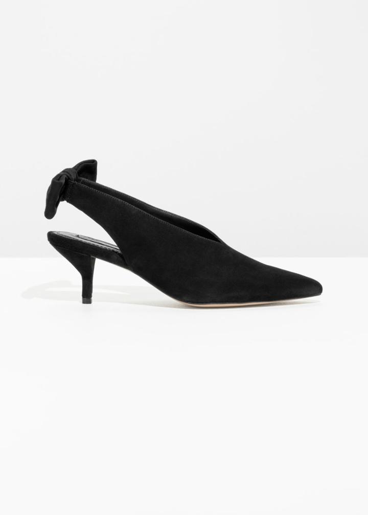 Other Stories Kitten Heel Slingback Pumps - Black