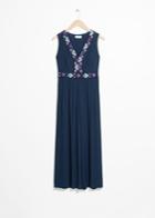 Other Stories Embroidery Midi Dress - Blue